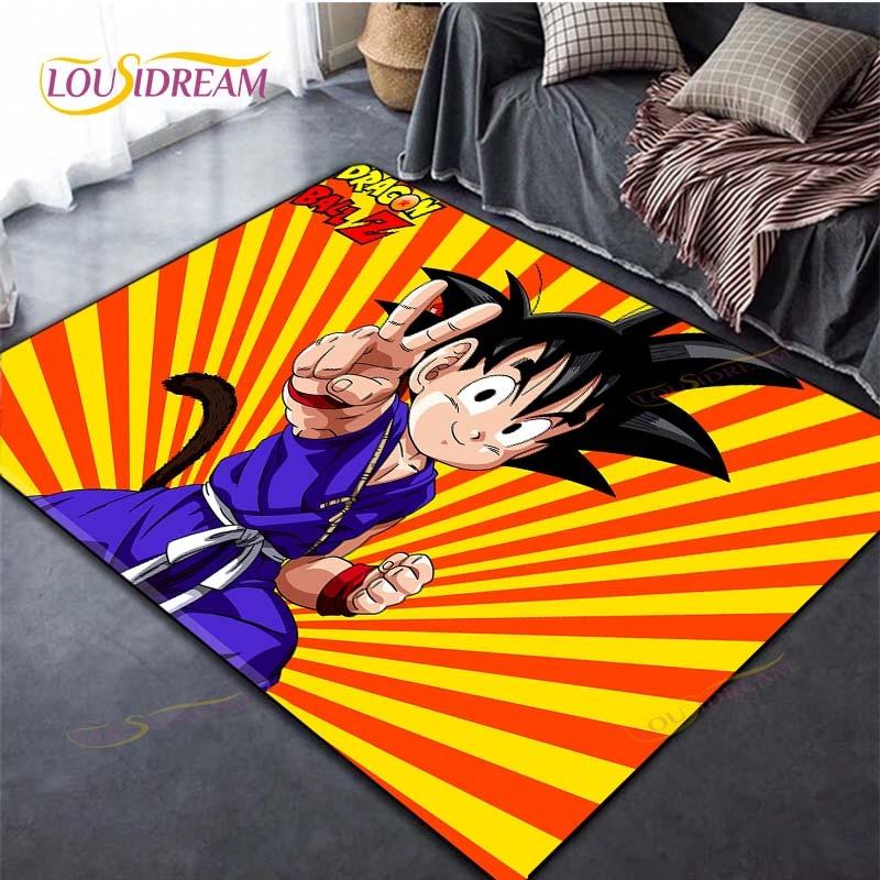 Alfombra antideslizante con dibujos de Dragon Ball Goku para suelo, alfombra cuadrada de calidad para habitación, suelo de baño y cocina extraíble, alfombra impermeable
