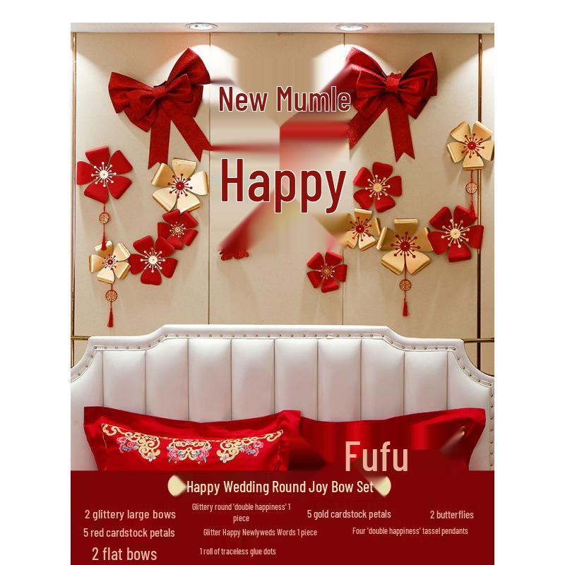 Wedding Bunting Décor Set for Bride and Groom's Room and Living Room Background