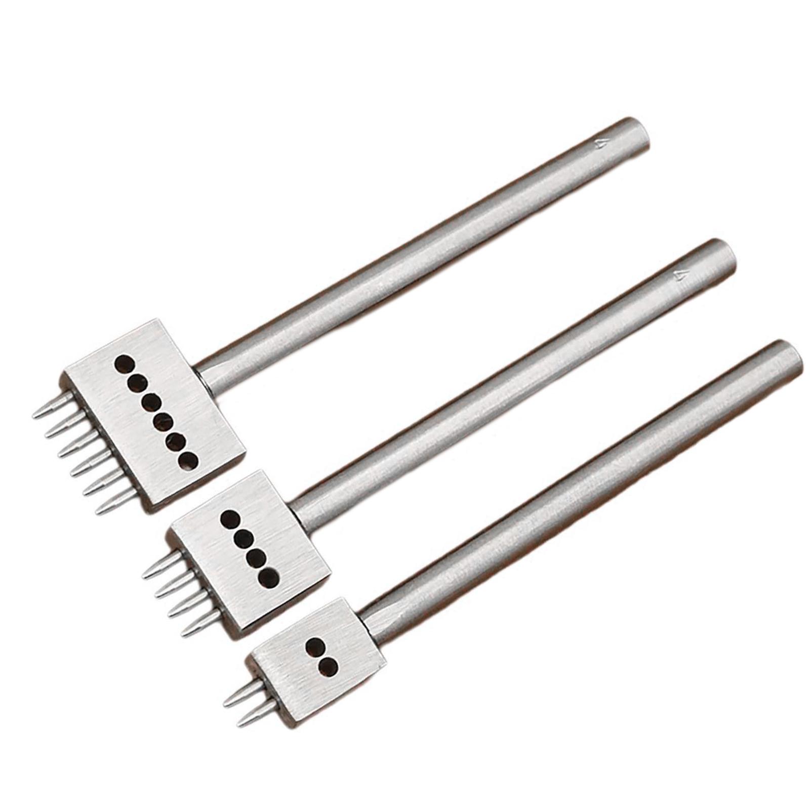 

Набор кожаных пробойников 3 шт. 4 мм 2/4/6 зубьев для шнуровки, ромбовидные пробойники для стежка, инструмент для пробивания отверстий в коже для рукоделия 4MM