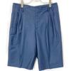 Balenciaga 15Stainless Steel 372044 Blue Wool Tucked Shorts Bottoms 46 NavyUsed