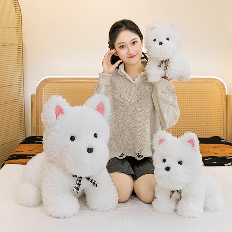 Genuine West Highland Puppy Dog Doll Plush Toy Soothing Doll Doll Children Give Girlfriend Birthday Gift
