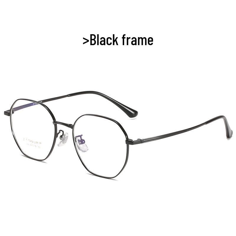 Black Full Frame Anti-Blue Light Prescription Glasses for Myopia - Unisex, Round Face.
