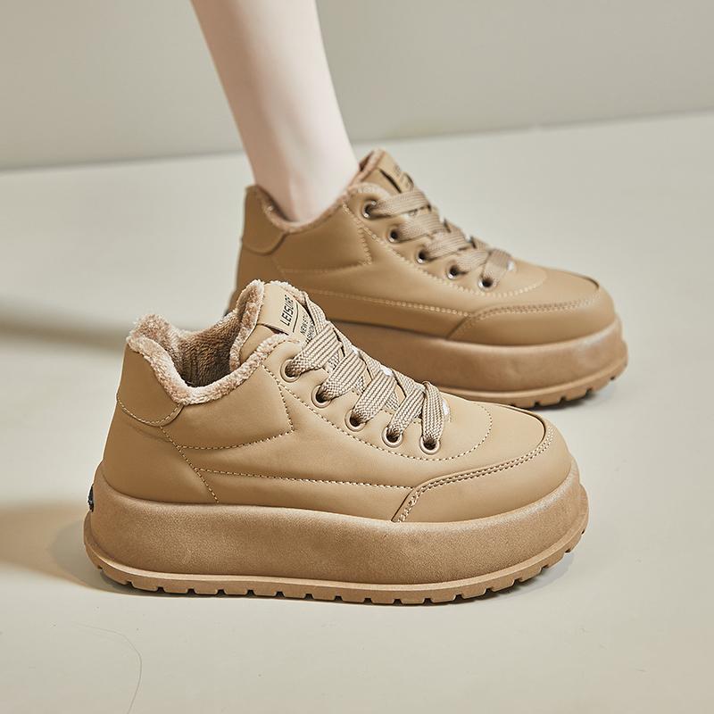 

Мода 2024 года, модные новые женские удобные туфли на шнуровке, нескользящие, однотонные, с высоким берцем 40 хаки