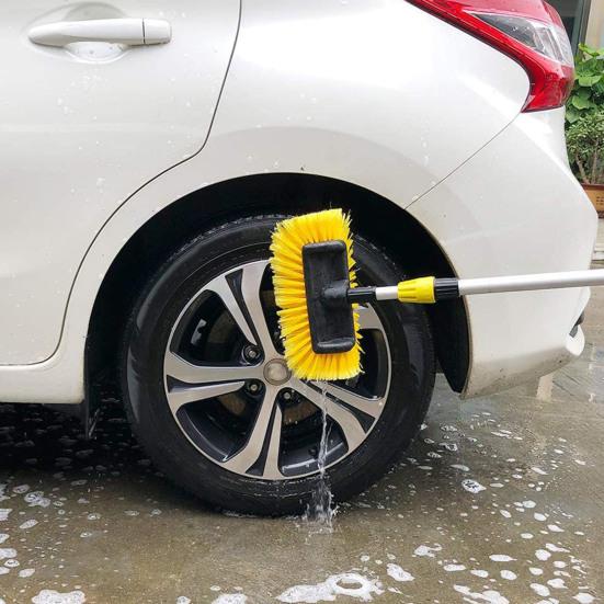 Car Cleaning Brush with Detachable Handle Soft Bristles Design Tight Connection On/Off Switch Scratch-Free Car Vehicle Cleaning Brush