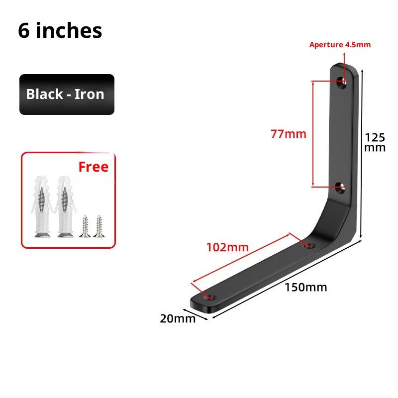 

1 шт. Кутові кронштейни Промисловий плаваючий кронштейн для полиці Товстий Надміцний Настінний кронштейн для полиці Black 150X125MM