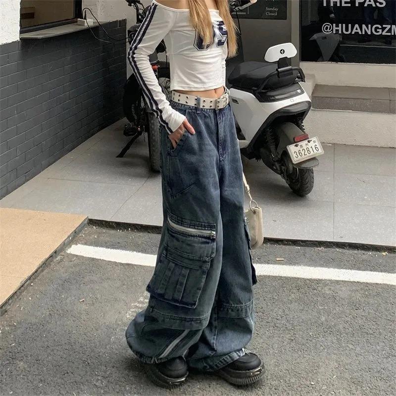 Simic American Retro Heavy-duty Multi-pocket Jeans High Street Hip-hop Trendy Overalls Men's and Women's Wide-leg Pants