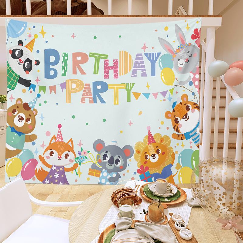 Birthday Party Decoration Tapestry Photo Background Cloth Ins Hanging Cloth Children's Meeting Scene Arrangement Background Wall Photo