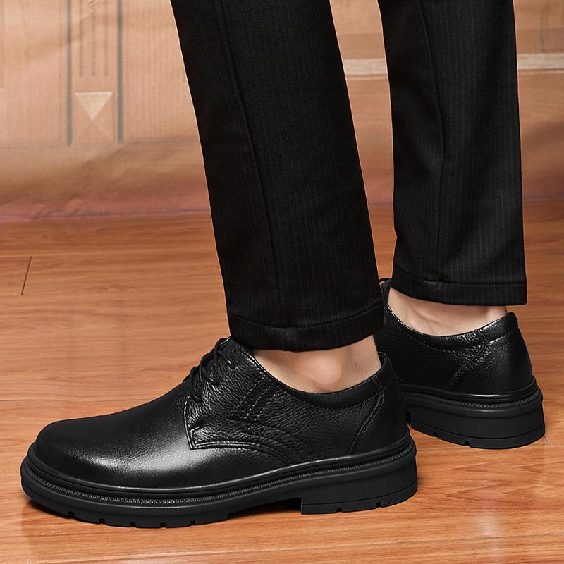 Fashion Genuine Leather Men Formal Business Leather Shoes Lace Up Wedding Shoes New Men's Oxfords Flats Handmade Male Walking Shoes