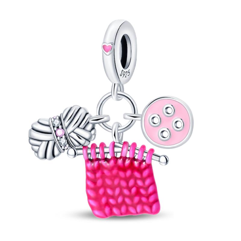 Kreative Familienleben Serie Nähmaschine Weben Wecker Haartrockner Charms Perlen Passend für DIY Armbänder Kupfer Jew