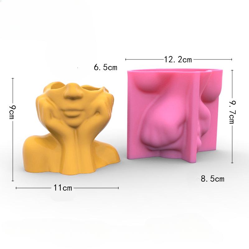 Minimalist Face Silicone Mold for Handmade Candle Plaster Soap Epoxy Resin Chocolate Decoration Gypsum Ice DIY Baking Mould