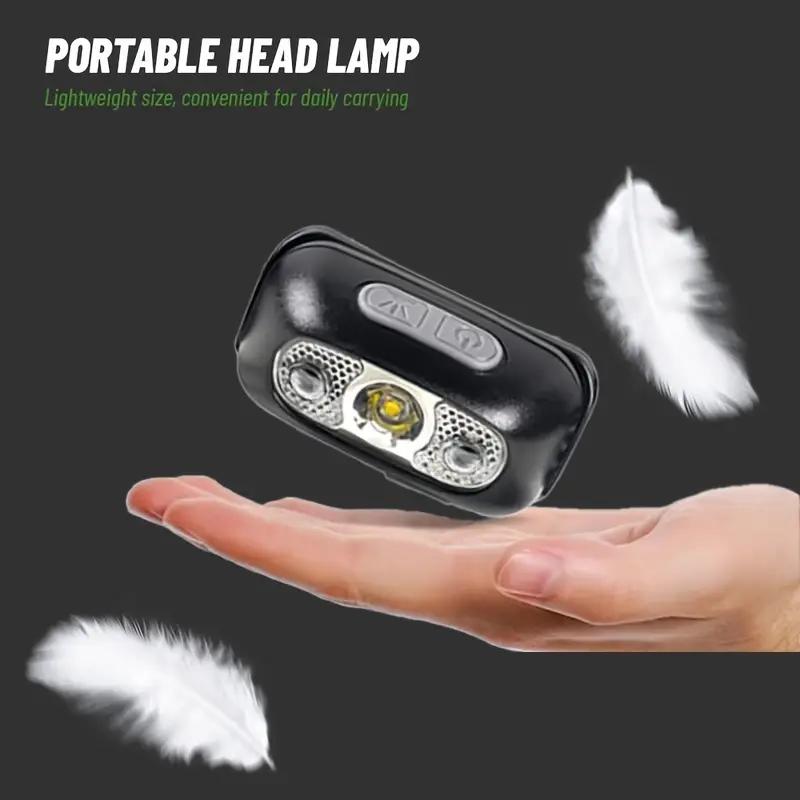 Mini USB Rechargeable Headlamp –Smart Motion Sensor, Hands-Free LED Flashlight for Camping, Hiking, Fishing, Emergency & Repairs