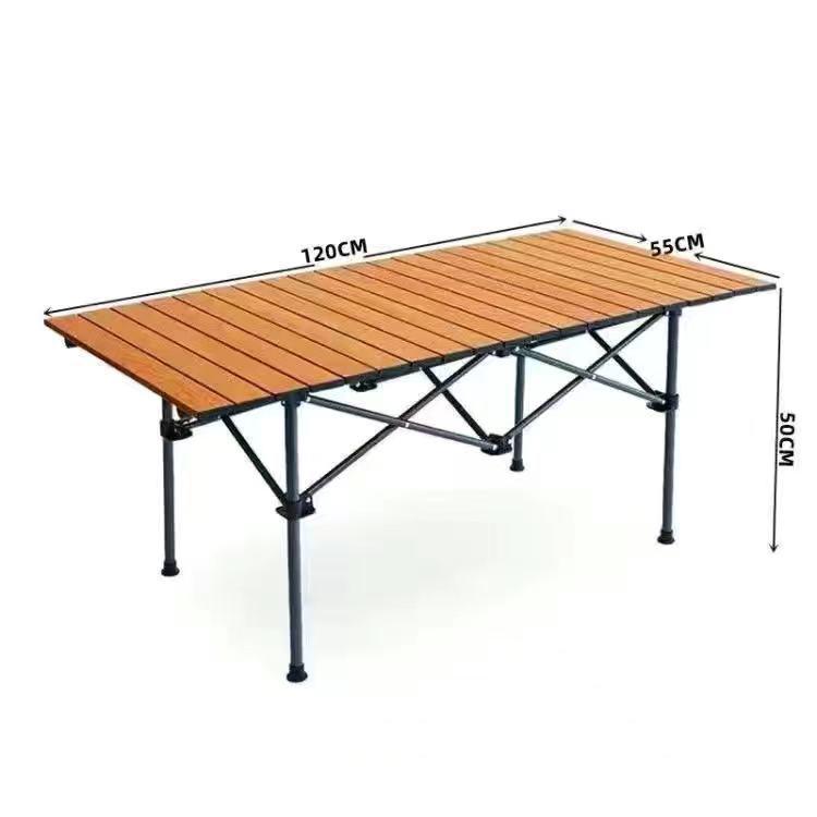 Portable Metal Roll-Up Folding Table for Camping, Picnic, and BBQ