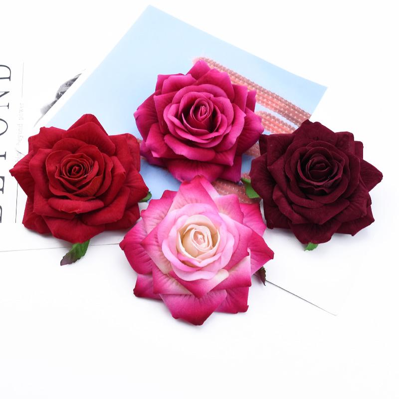 50/100 Pieces Artificial Flowers for Home Decoration Wedding Bridal Accessories Clearance Diy Gifts Boxes Scrapbook Bride Brooch