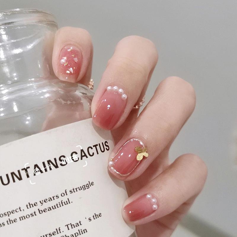 12-Grid Nail Art Pearls: Off-White Mixed Sizes, No Holes, Semi-Circular Boxed Decorations