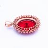 Purple Gold Plated Rose Gold Colored Gold Egg Surface Round Pendant Fashionable Princess Diana Red Stone Pendant