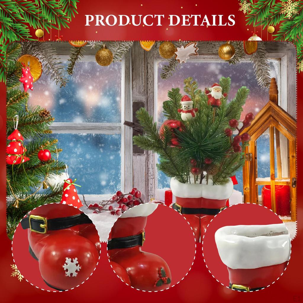 Julblomvas, Växtbehållare Ornament Bordsdekoration Planteringskruka för Fönsterbräda Skrivbord