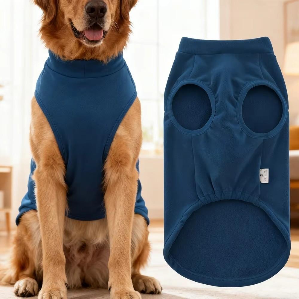Cozy Solid Color Dog Sweater Soft Fleece Lightweight Dog Clothes Stretchy Pullover Pet Hoodie Winter for Small Medium Large Dogs