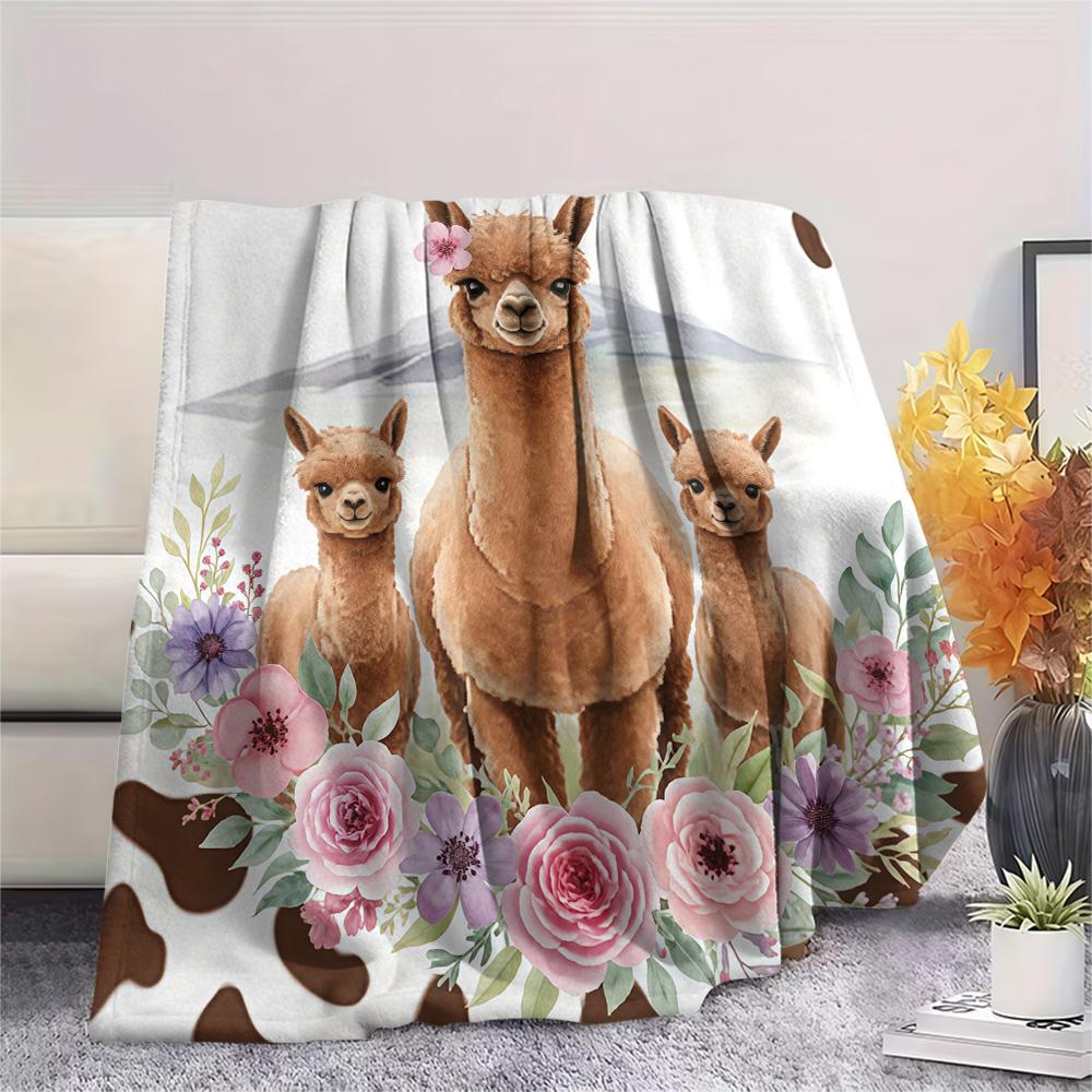 1PC Animals and textures Print FlAannel Blanket, High quality Comfortable for All Seasons, Home Decor, Warmth and Comfort