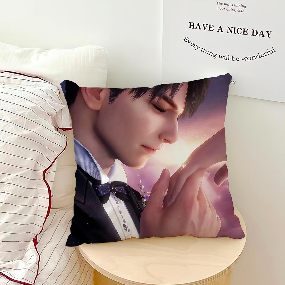 

Caleb love and deepspace Wedding Card chibi cushion cover soft Pillow Case for Sofa Living Room Home Decor Protective Covers 30x30CM(12x12in)