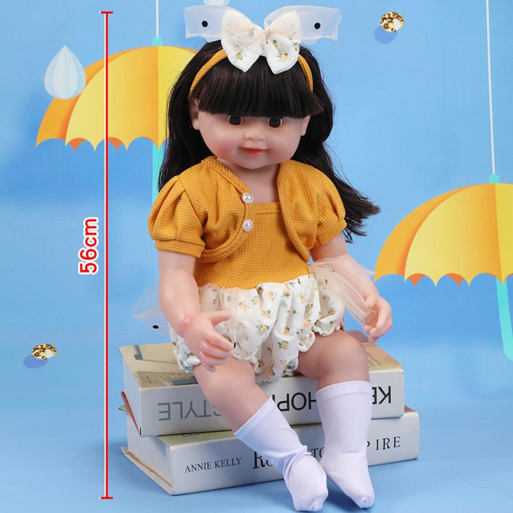 56Cm Reborn Simulation Barbie Gift Doll Baby Soft Gel Girl Toy Set Children's Doll