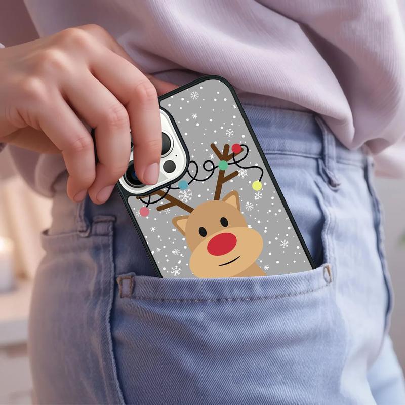 Christmas Deer Phone Case For iPhone 17 Air 15 16e 14 13 Pro Max Coque 12 11 Pro Max PLUS Cover