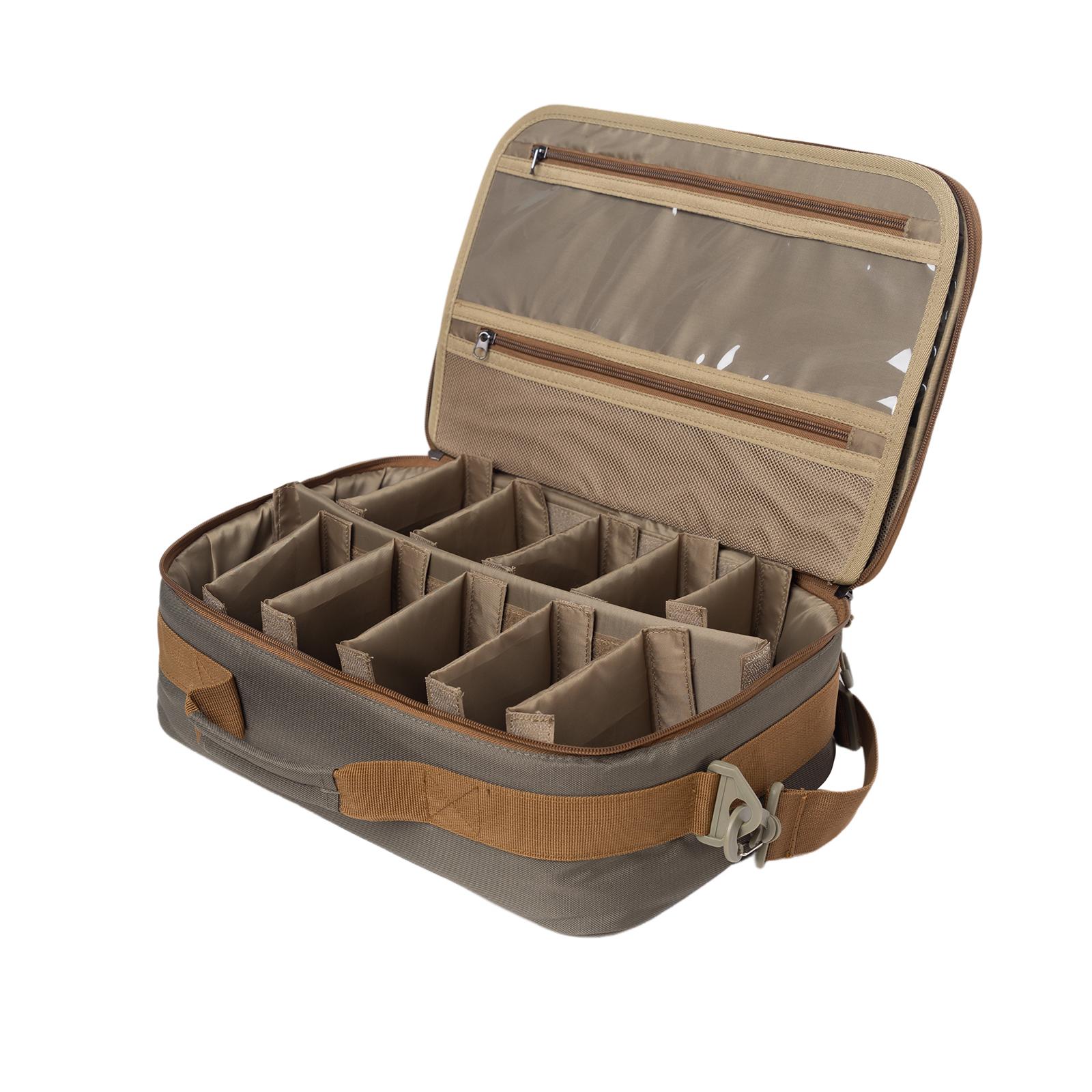

Fly Fishing Reel Case with Mesh Pocket Customize Storage Fishing Reel and Gear Bag хакі