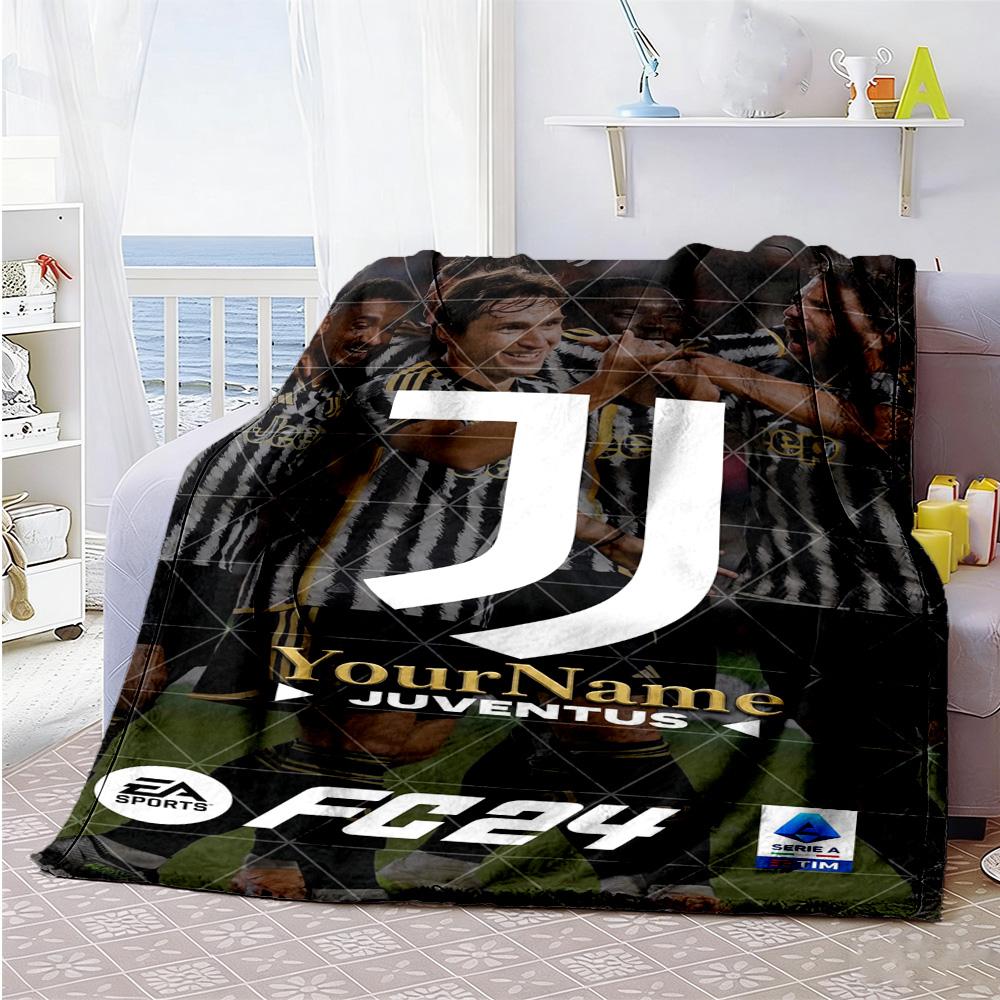 Juventus Customize Text Blanket Cozy Customizable Blanket Soft Warm Cozy Suitable for Bedding Office Nap Bed for All Occasions