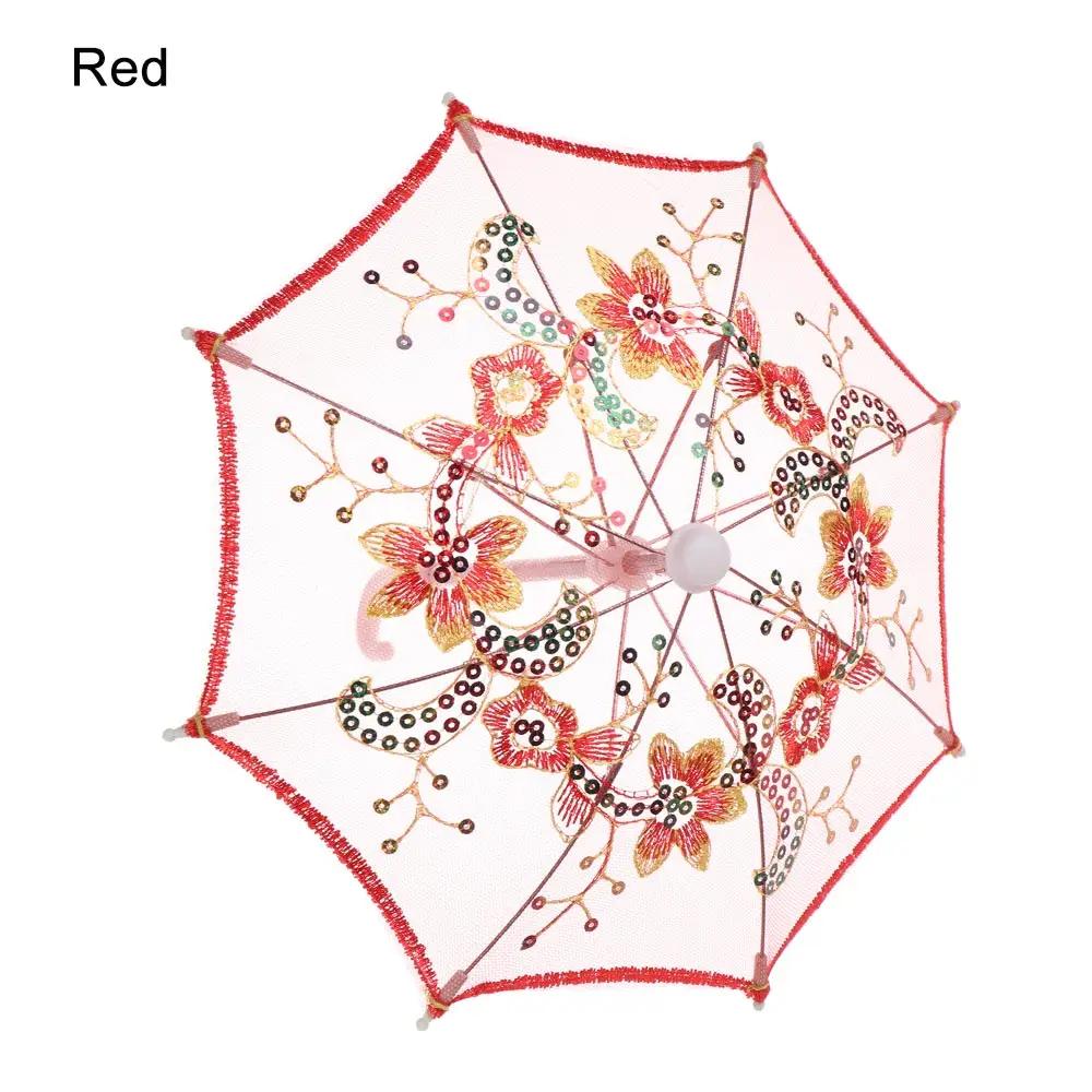 New Lace Embroidered Sunshade Umbrella Rain Gear For Handmade Doll Accessories Kids Birthday Gift