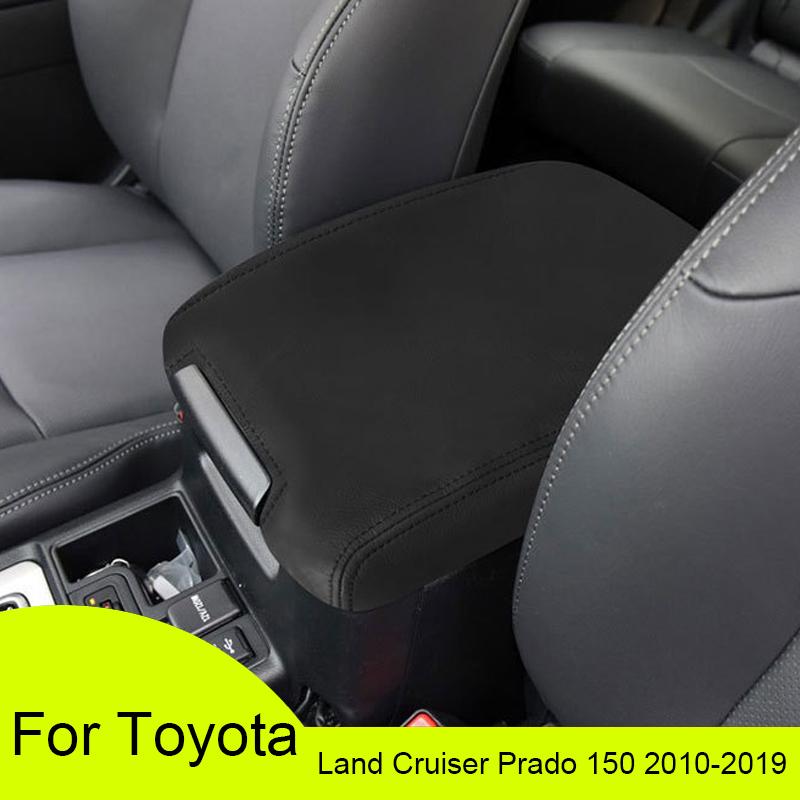 Car Armrest Box Cover For Toyota Land Cruiser Prado 150 2010- Artificial Leather Auto Armrest Cover Trim Center Console