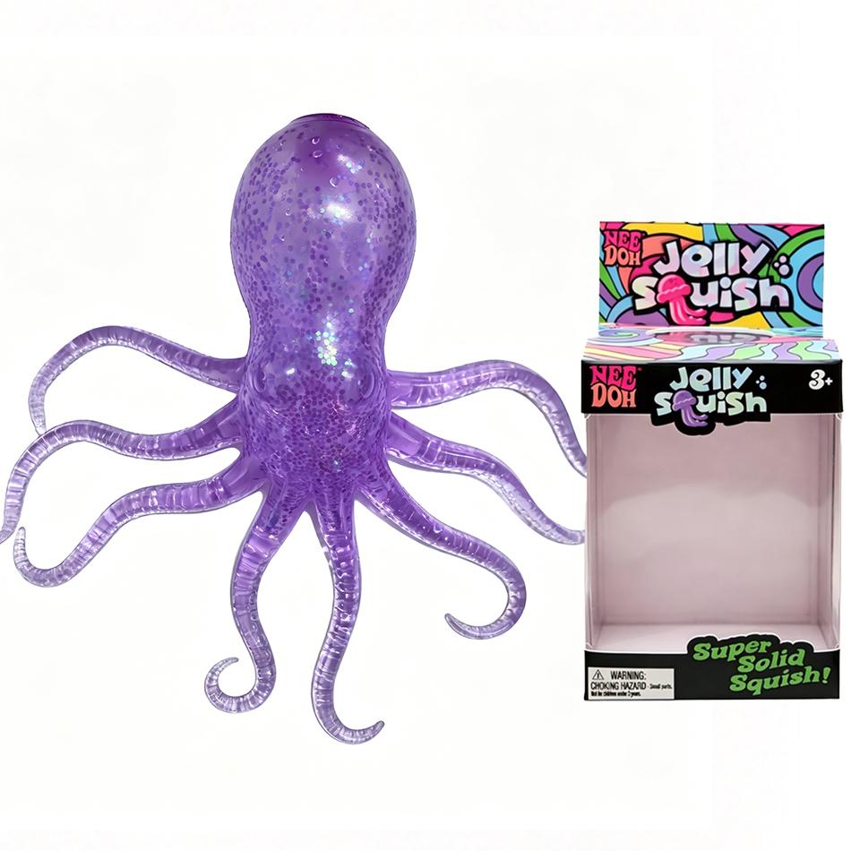 Cute Nee Doh Octopus Squishy Toy - Waterproof Jelly Hops Fidget Water Play Sensory Toy for Boys And Girls Great Gift Idea