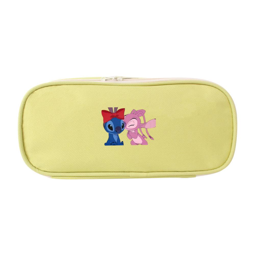 Stitch Colorful Pencil Case Canvas Storage Bag For Elementary School Students