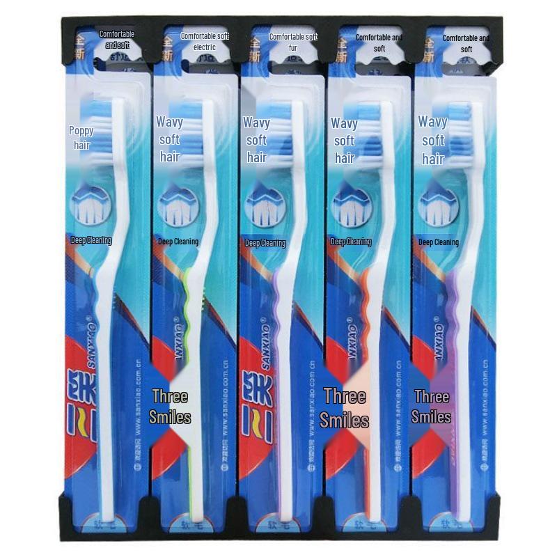 Sanxiao Medium Soft Bristle Adult Toothbrush with Holder - Family Pack for Gum Care, Individually Packaged, Free Shipping