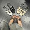 Flat-bottomed Slippers Women's 2025 Summer New Fashion and Versatile Outer Wear One-word Sandals Internet Celebrity Popular Beach Shoes