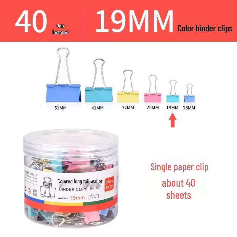 Miao Jiayi Colorful Mini Binder Clips 19mm