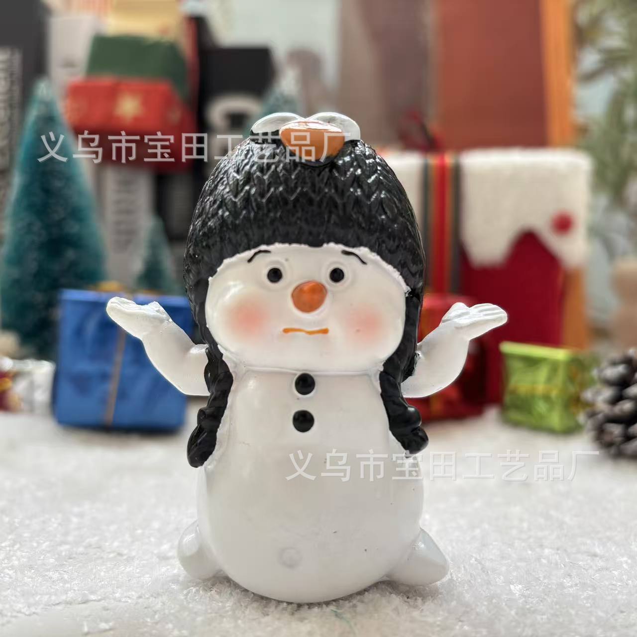 

New Christmas Resin Statue Ornament Cute Naughty Snowman Home and Party Ornament Ornament