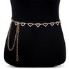 Y2K Herz Taillenkette Strass Bikini Bauchkette Verstellbarer Körperschmuck Jeans