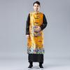 Men's Spring Dragon Long Mandarin Jacket Tang Suit with Frog Button - Casual Chinese Ethnic Robe