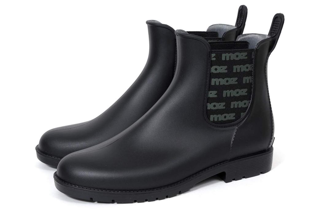Mozu Rain Side Size LL Women's Boots, Gore, One-Piece Molded, Black,