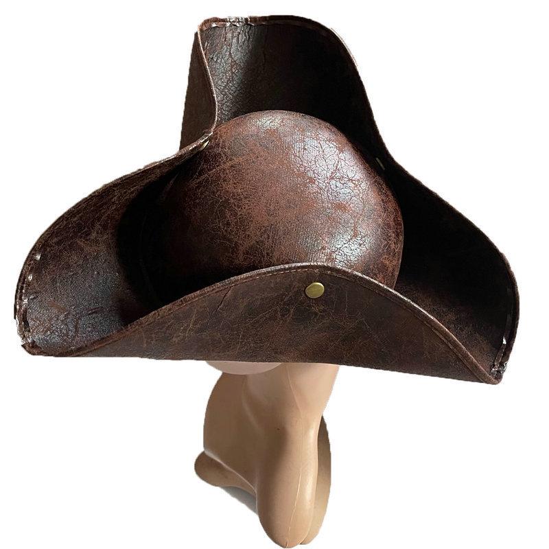Leather Strap Skull Pirate Hat - Halloween & Role-Playing Gift