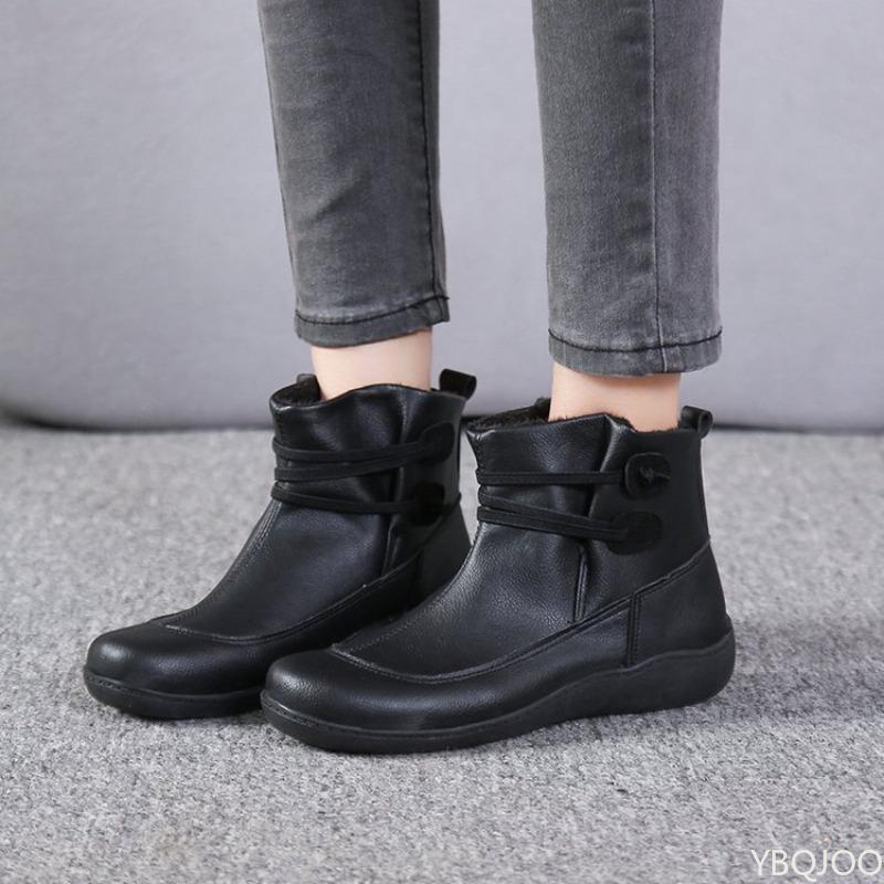 Women's Flat Bottomed Short Boots in Large Size for Spring Autumn Versatile Sports Lace Up Casual Shoes for Daily Use Sneakers