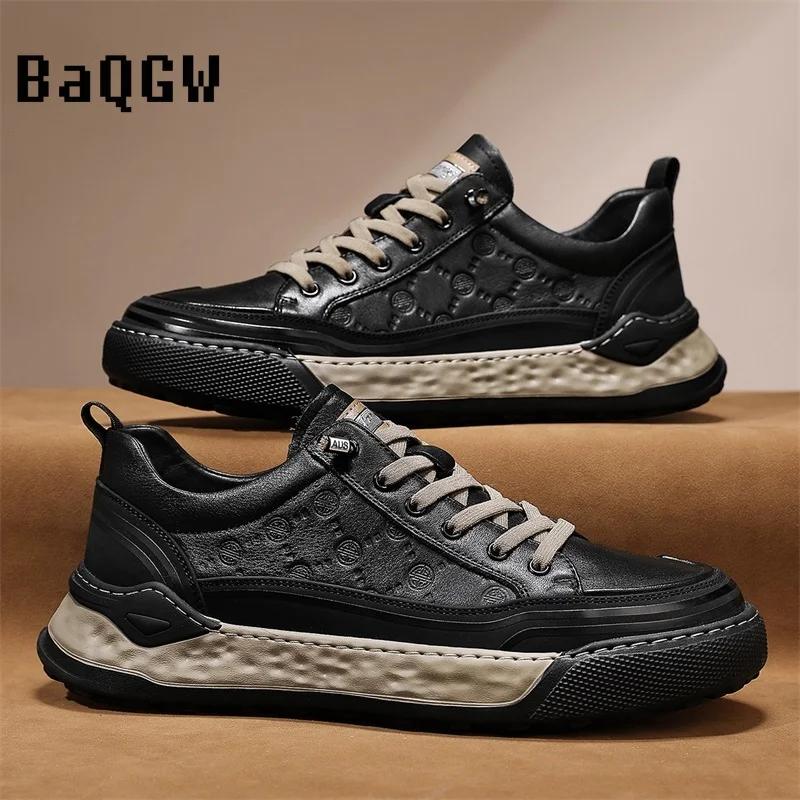 

Brand Designer Men Casual Daily Shoes Genuine Leather Flats Soft Top Quality Outdoor Shoes Comfortable Men Sneakers Footwear 39