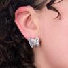 Huitan Sparkling Bow Shaped Stud Earrings for Women Full Paved Geometric CZ Exquisite Female Accessories Wedding Party