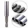10Pcs 60mm Magnetic Screwdriver Extension Bit Tips Holder 1/4in Hex Shank Set(Silver Color)