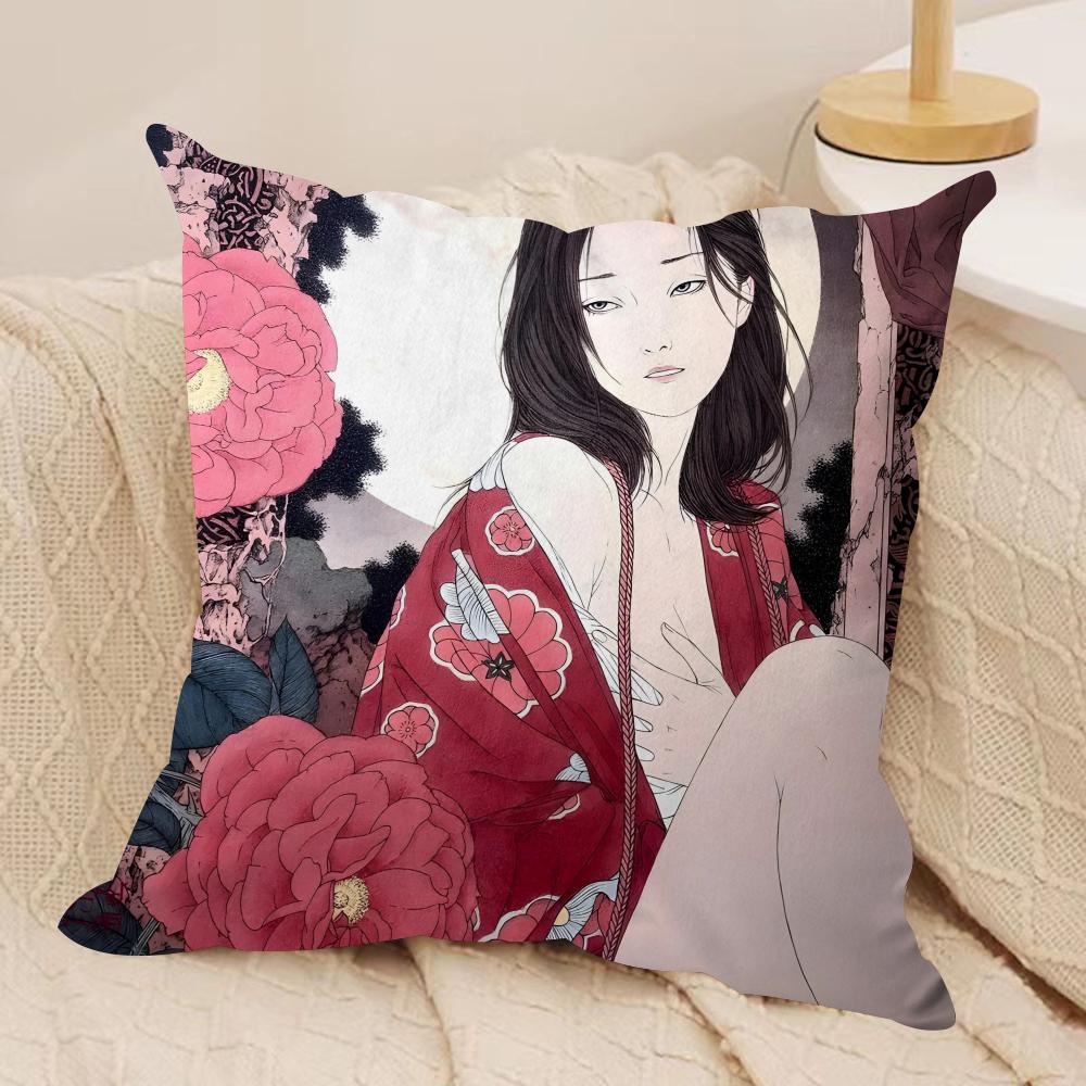 Japanese-Style Beauty Cushion Cover Pillowcase Ultra Soft Skin Friendly Fabric Cloud Like Comfort & Concealed Zipper