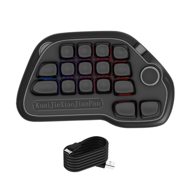 17 Key Hot Swappable Mechanical Number Pad with VIA Programmability USB wireds Connection and RGBs Backlit PBT Keycaps for Laptop PC