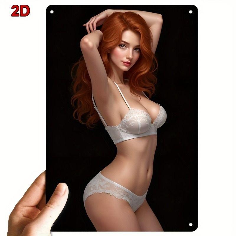 Retro Metal Tin Sign Sexy Woman Wall Art Home Decor 8x12 Inch 20x30 cm