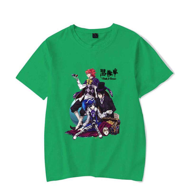 Hot Anime Black Butler Sebastian Michaelis Ciel Phantomhive Printed T-shirts Men Women Summer Casual Short Sleeved T-shirts