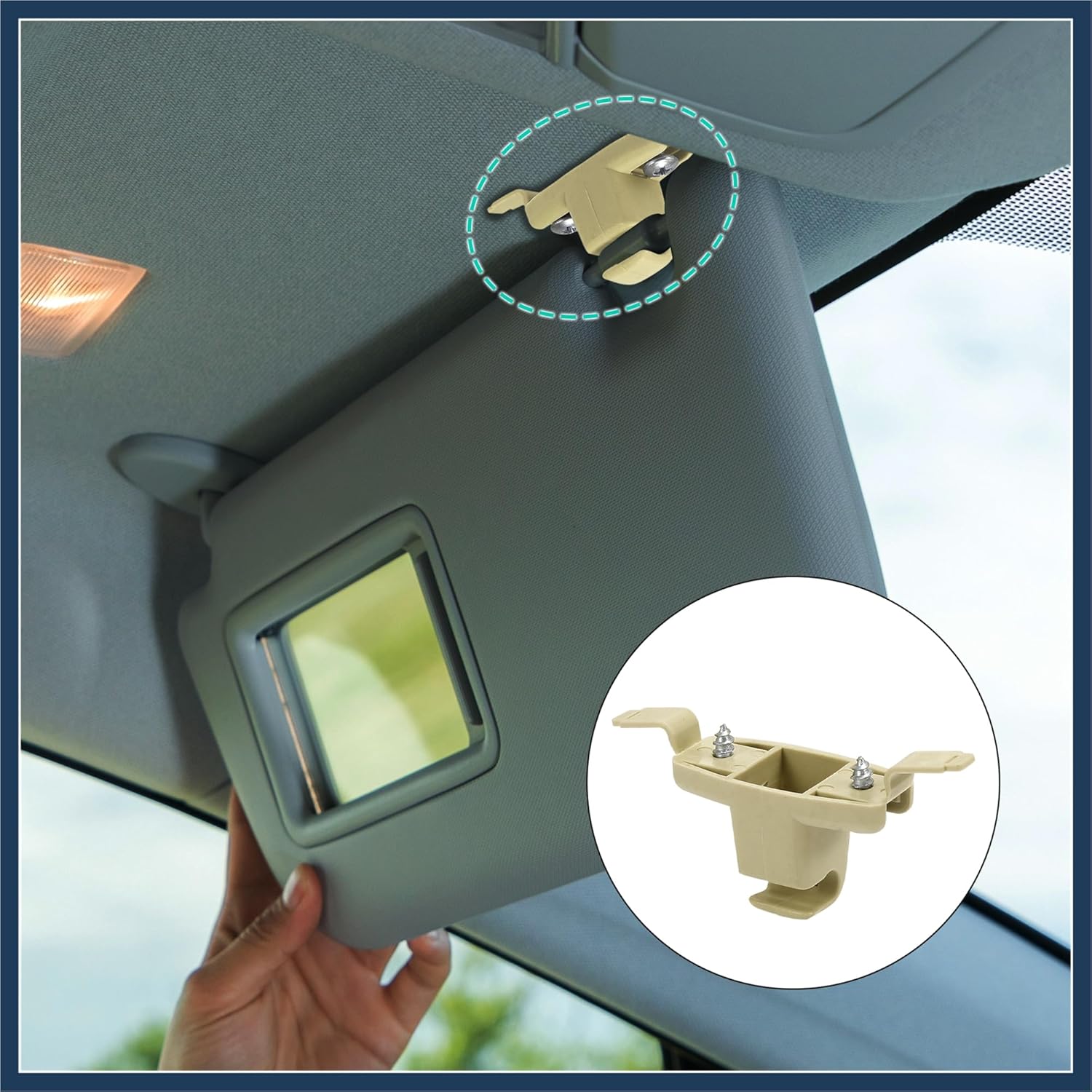 2pcs Beige Car Plastic Sun Visor Hook Clip Bracket Retainer 51168243575 for BMW E46 M3 Stylish Design