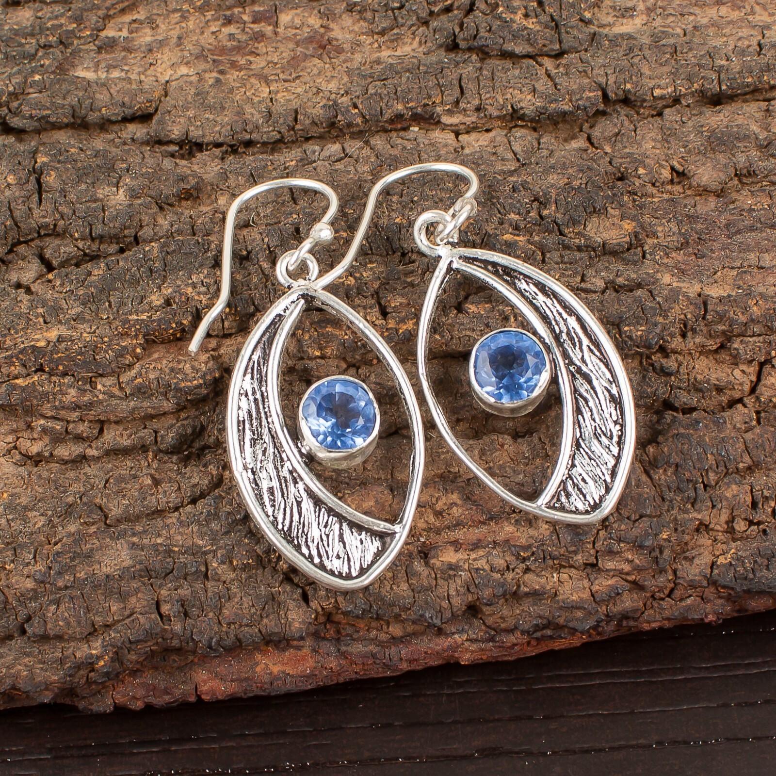 

Tanzanite Gemstone 925 Sterling Silver Jewelry Handmade Dangle Earrings 1.60 EE-61-11