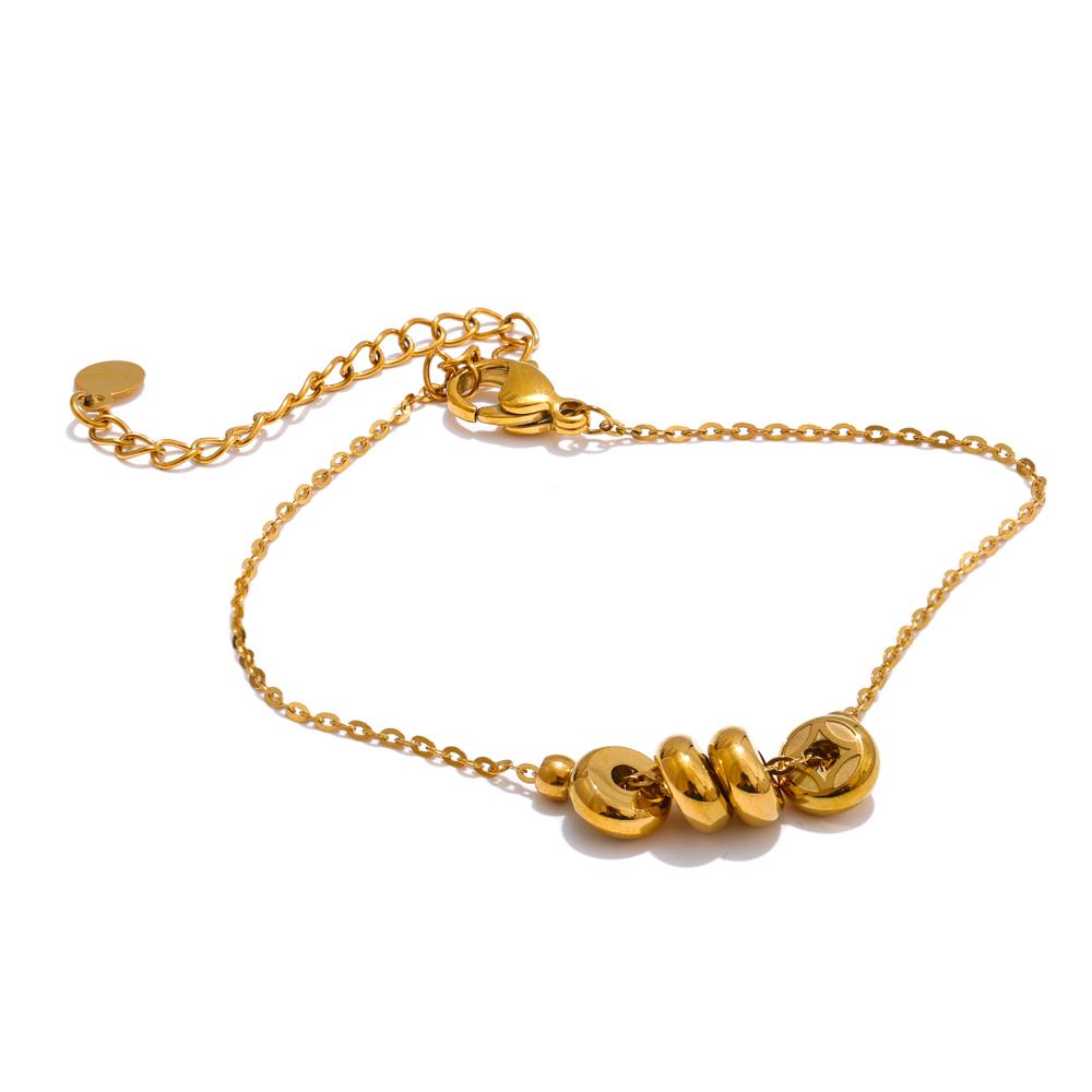 

Yhpup China Style Lucky Coin Removable Bracelet Bracelet Stainless Steel Chain Wishes Fashion Golden Jewelry Gift